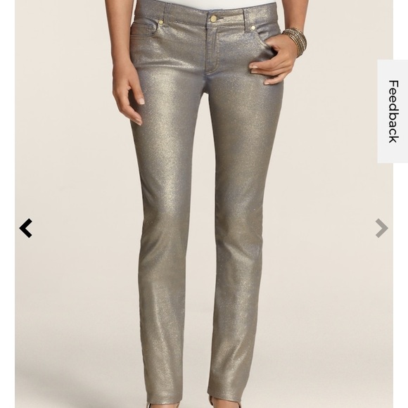 Chico’s Platinum Copper Shimmer Denim - Picture 6 of 8